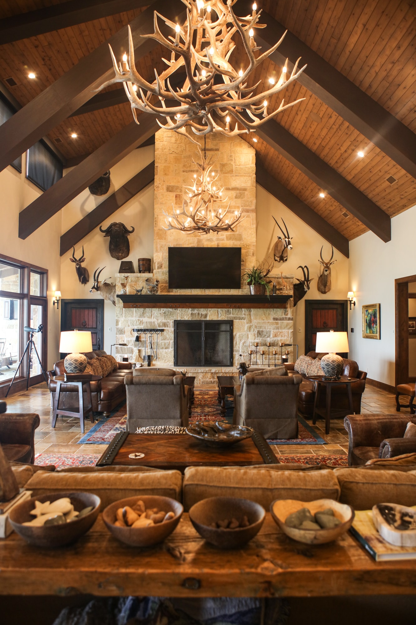 Custom luxury ranch living room interior